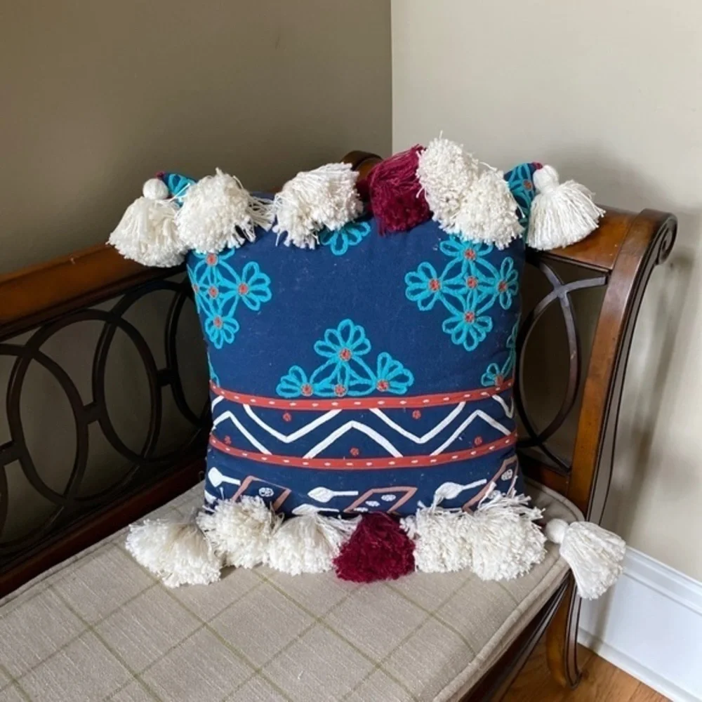 Anthropologie Jessa  Embroidered Throw Pillow